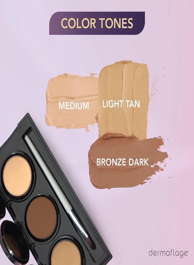 Dermaflage Rosacea Makeup Full Coverage Concealer Palette, Redness Corrector Cream for Face, Dark Circle and Under Eye Concealer and Color Corrector, Waterproof Hypoallergenic Formula (Medium) - Image 4
